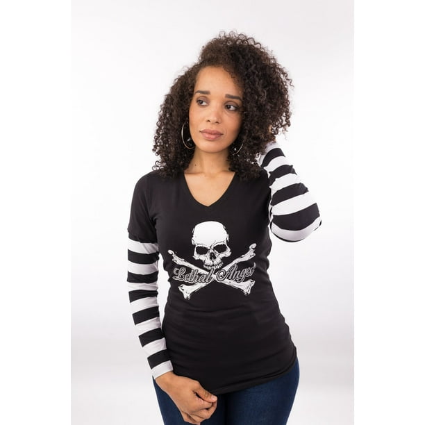NEW LETHAL THREAT Women's Built to Thrill 3/4 Raglan Sleeve Shirt NEW LETHAL THREAT Women's Built to Thrill 3/4 Raglan Sleeve Shirt